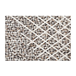 Acheter Beliani Tapis en cuir gris et marron 160 x 230 cm AKDERE