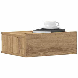 vidaXL Table de chevet flottante chêne artisanal bois d'ingénierie