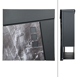 ML DESIGN MODERN LIVING Boîte aux lettres murale moderne anthracite design marbre noir + 2 clés inclus