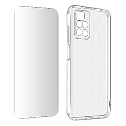 Avizar Coque pour Redmi 10 et 10 2022 Silicone Film Verre Trempé 9H Transparent