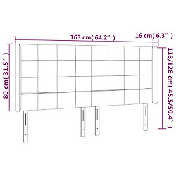 Acheter vidaXL Tête de lit avec oreilles Gris clair 163x16x118/128 cm Tissu