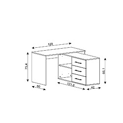 Vivaldi Bureau d'angle KURT pas cher