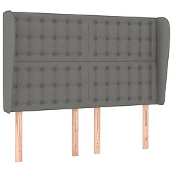 Maison Chic Tête de lit scandinave avec oreilles,meuble de chambre Gris foncé 147x23x118/128 cm Tissu -MN32786