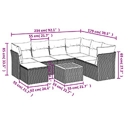 Avis Maison Chic Salon de jardin 8 pcs avec coussins | Ensemble de Table et chaises | Mobilier d'Extérieur noir résine tressée -GKD50450