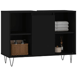 Avis Maison Chic Armoire de salle de bain,Meuble de rangement,Meuble haut noir 80x33x60 cm bois d'ingénierie -GKD317023