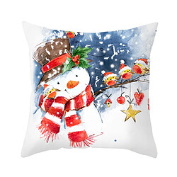 Avis P136 4PCS 45 * 45cm Christmas Snowman Motif Taie d'oreiller Maison de vacances Décoration Couverture Canapé Coussin Coussin Chambre à la Chambre Taie d'oreiller