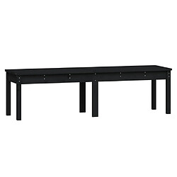 Maison Chic Banc de jardin à 2 places | Banquette de jardin | Chaise Relax noir 159,5x44x45cm bois massif de pin -MN85147