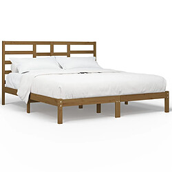 vidaXL Cadre de lit sans matelas marron miel bois massif 200x200 cm