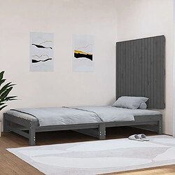 vidaXL Tête de lit murale Gris 108x3x90 cm Bois massif de pin