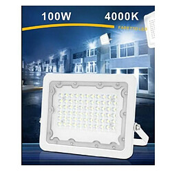 Tradex LED 100 WATT ULTRA SLIM BLANC EXTÉRIEUR IP65 LUMIÈRE FROIDE NATURELLE FS100W-B