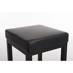 Decoshop26 Tabouret de bar x1 avec repose-pieds design simple hauteur d'assise 80 cm en PVC noir et support en métal noir 10_0005406