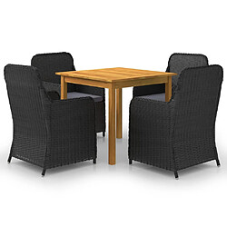 Maison Chic Ensemble de salle à manger de jardin 5 pcs,Table et chaises d'extérieur Noir -GKD140548