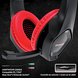 Avis Casque Pro Gamer Amstrad AMS H888 RED 40mm Power Bass avec micro intégré, réglage volume