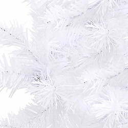 vidaXL Arbre de Noël artificiel d'angle LED et boules Blanc 210 cm PVC