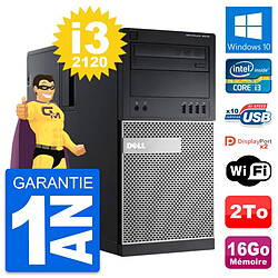 PC Tour Dell OptiPlex 9010 Intel i3-2120 RAM 16Go Disque Dur 2To Windows 10 Wifi - Occasion