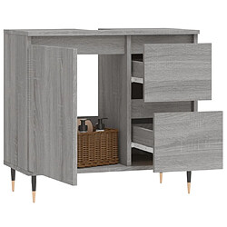 Avis Maison Chic Armoire de bain,Meuble de rangement de salle de bain,Meuble haut sonoma gris 65x33x60 cm bois d'ingénierie -GKD591711