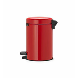 Brabantia 112140 Poubelle à Pédale Newicon avec Seau en Plastique, 3 L - Rouge Passion