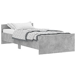 Maison Chic Lit adulte - Lit simple Cadre de lit,Structure du lit Contemporain gris béton 100x200 cm bois d'ingénierie -MN48350