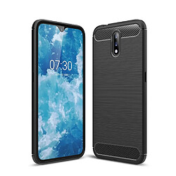 Coque en TPU fibre de carbone brossée noir pour votre Nokia 2.3