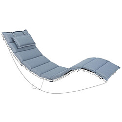 Beliani Coussin bleu pour chaise longue 180 x 60 cm BRESCIA