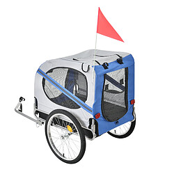 Acheter Remorque Vélo pour Chien Capacité 26 kg 138 x 71 x 90 cm Bleu Gris Noir [pro.tec]