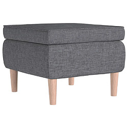 vidaXL Tabouret avec pieds en bois Gris clair Tissu