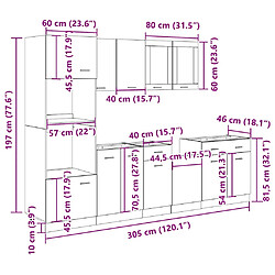 vidaXL Ensemble d'armoires de cuisine 7 pcs vieux bois pas cher