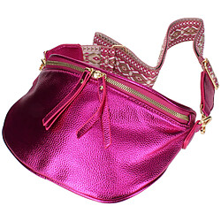 Avis Gallantry Sac Banane Bandoulière Motif Géometrique Fuchsia