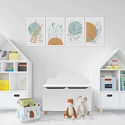 Mobili Rebecca Meuble À Jouets Banc En Mdf Blanc Pour Chambre D'enfant