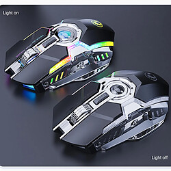 Yonis Souris Sans Fil Rechargeable Silencieuse RGB