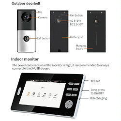 Yonis Interphone Vidéo Sans Fil 720P Vision Nocturne pas cher