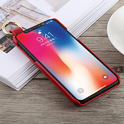 Wewoo Crocodile Texture PU + Coque PC pour iPhone X, avec support (Rouge)