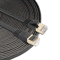 Wewoo Pour modem réseau LAN routeur noir - Construit avec des connecteurs RJ45 blindés 15m CAT7 10 Gigabit Ethernet câble de raccordement ultra plat