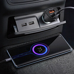 Chargeur Voiture Double USB 36W Quick Charge 3.0 Elégant Forcell Noir Carbone pas cher