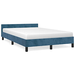 Maison Chic Lit adulte - Cadre Structure de lit avec tête de lit Contemporain Bleu foncé 120x200 cm Velours -MN77142