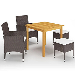 Maison Chic Ensemble de salle à manger de jardin 5 pcs,Table et chaises d'extérieur Marron -GKD260913