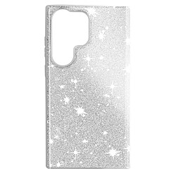 Avizar Coque Paillette pour Samsung Galaxy S23 Ultra Semi-rigide Spark Case argent