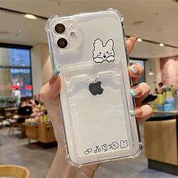 Universal Étui de téléphone à l'amortisseur de lapin à l'ours mignon pour Apple 12 Pro Max Soft Wallet Cover Carte Mardder Jiujiu