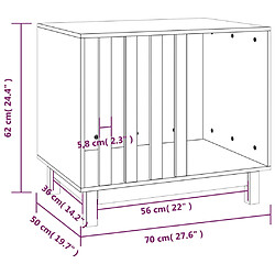 vidaXL Niche pour chien 70x50x62 cm Bois de pin massif pas cher