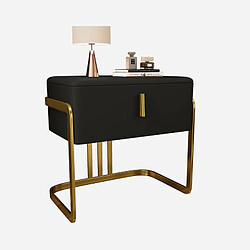 Acheter Meubler Design Table De Chevet Moderne Avec Un Tiroir, Cuir Pu, Pieds Dorés Mobu - Pu Noir