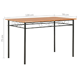 vidaXL Ensemble de salle à manger 7 pcs MDF et acier Marron pas cher