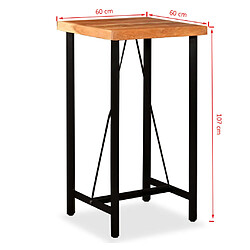 vidaXL Ensemble de bar 3 pcs Bois d'acacia massif et cuir véritable pas cher