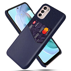 Coque en TPU + PU antichoc avec porte-carte bleu pour votre Motorola Moto G31/G41