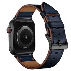 Avizar Bracelet pour Apple Watch 41mm / 40mm / 38 mm Cuir véritable Bleu nuit