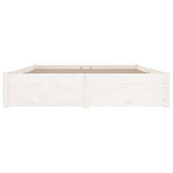 Maison Chic Lit adulte - Cadre de lit avec tiroirs,Structure du lit Contemporain Blanc 140x190 cm -MN86206 pas cher