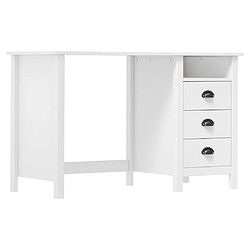 Maison Chic Bureau solide,Table de travail,Bureau d'ordinateur Hill avec 3 tiroirs 120x50x74 cm Bois pin massif -GKD41321