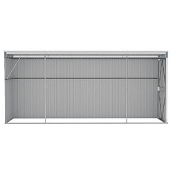 Avis Helloshop26 Abri de jardin cabane cabanon maison de stockage remise extérieur hangar outils robuste mural 118 x 382 x 178 cm acier galvanisé gris 02_0022334