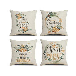 P53 4PCS 45 * 45cm Guirlande de Noël Modèle de linge oreiller taie d'oreiller d'imprimerie oreiller coussin coussin couverture maison ameublement décoration