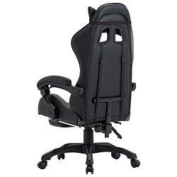 Helloshop26 Chaise fauteuil siège pivotante de bureau informatique étude de jeux vidéo avec repose-pied et similicuir gris 02_0024219 pas cher