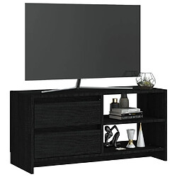 Avis vidaXL Meuble TV Noir 80x31x39 cm Bois de pin massif